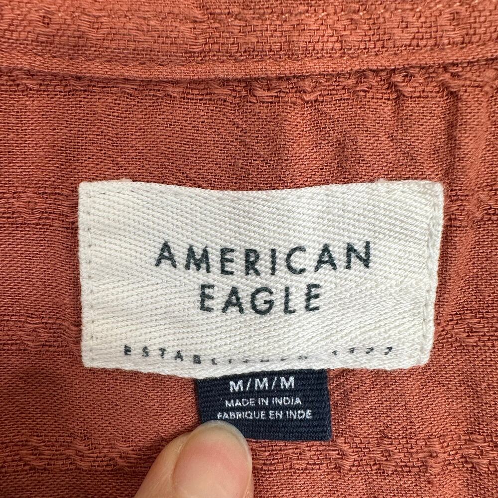American Eagle Rust Orange Perfect Button-Up Shirt - image 6
